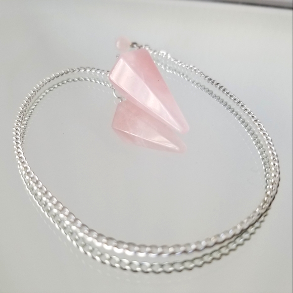Rose Quartz Crystal Pendulum - Picture 2 of 4